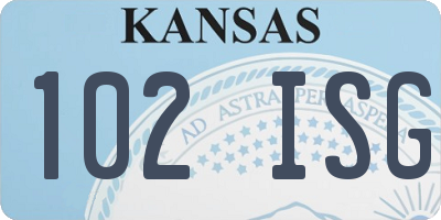 KS license plate 102ISG