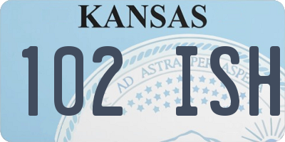 KS license plate 102ISH