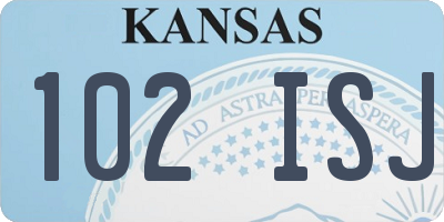 KS license plate 102ISJ