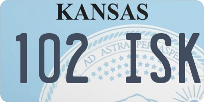 KS license plate 102ISK