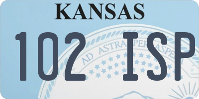 KS license plate 102ISP