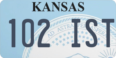 KS license plate 102IST