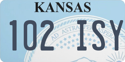 KS license plate 102ISY