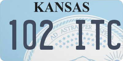 KS license plate 102ITC