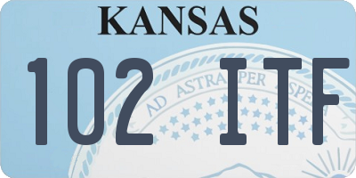 KS license plate 102ITF