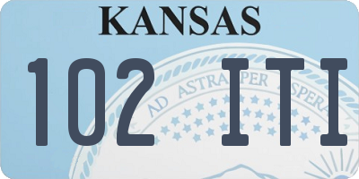 KS license plate 102ITI