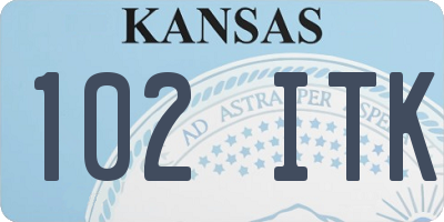 KS license plate 102ITK