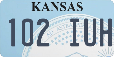 KS license plate 102IUH