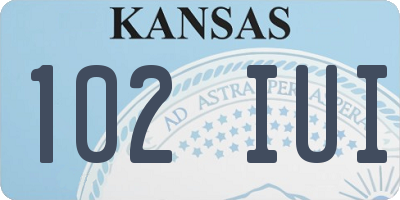 KS license plate 102IUI