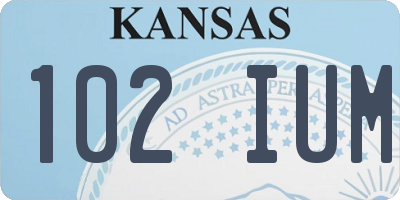 KS license plate 102IUM