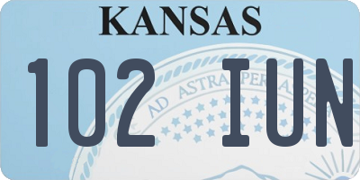 KS license plate 102IUN