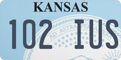 KS license plate 102IUS
