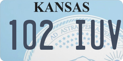 KS license plate 102IUV