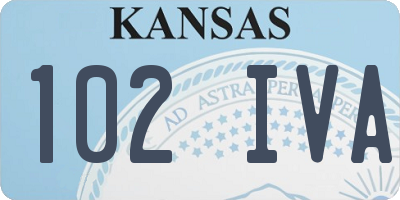 KS license plate 102IVA