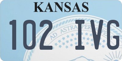 KS license plate 102IVG
