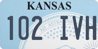 KS license plate 102IVH