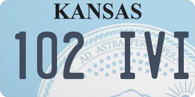 KS license plate 102IVI