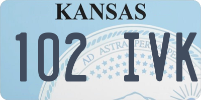 KS license plate 102IVK