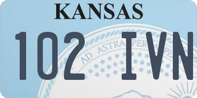 KS license plate 102IVN
