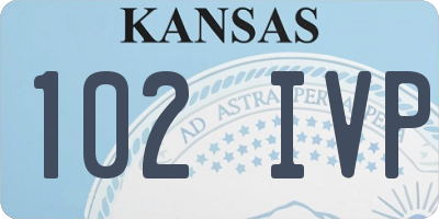 KS license plate 102IVP