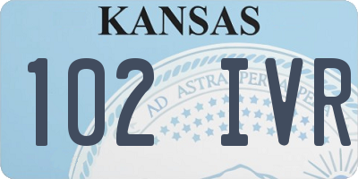 KS license plate 102IVR