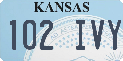 KS license plate 102IVY