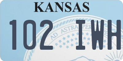 KS license plate 102IWH