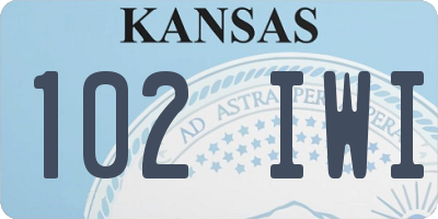 KS license plate 102IWI