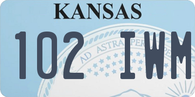 KS license plate 102IWM