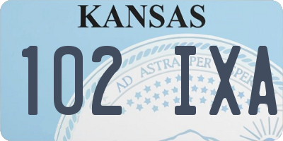 KS license plate 102IXA