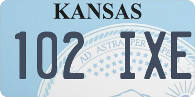 KS license plate 102IXE