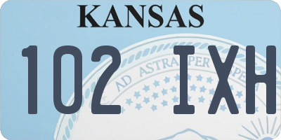 KS license plate 102IXH