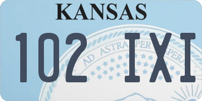 KS license plate 102IXI
