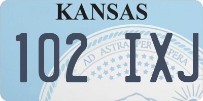 KS license plate 102IXJ