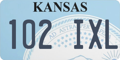 KS license plate 102IXL