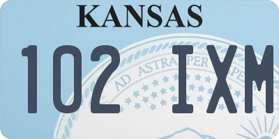 KS license plate 102IXM