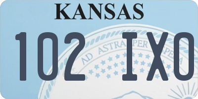KS license plate 102IXO