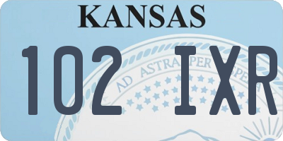 KS license plate 102IXR