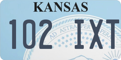 KS license plate 102IXT