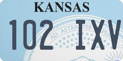 KS license plate 102IXV