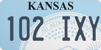 KS license plate 102IXY
