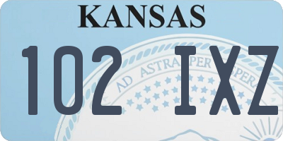 KS license plate 102IXZ