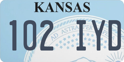 KS license plate 102IYD