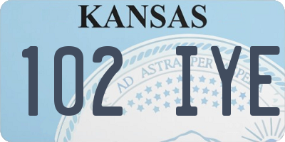 KS license plate 102IYE