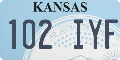 KS license plate 102IYF