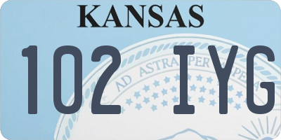 KS license plate 102IYG