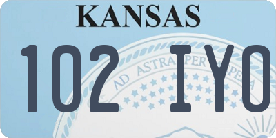 KS license plate 102IYO