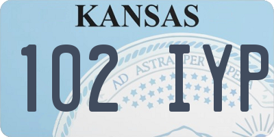 KS license plate 102IYP