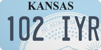 KS license plate 102IYR