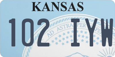 KS license plate 102IYW